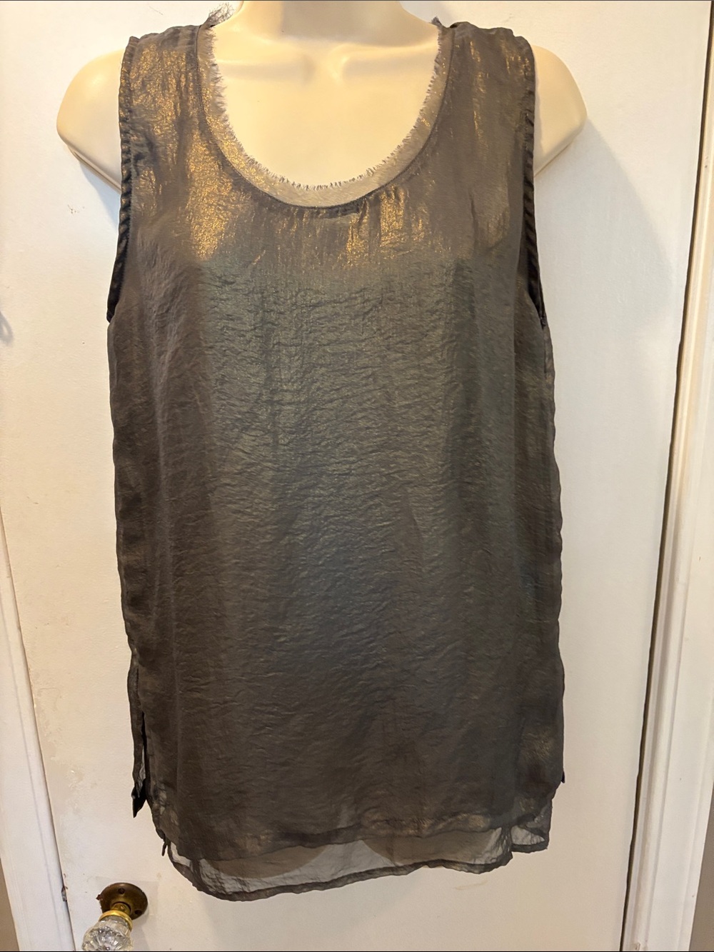 Alberto Makali small Sleeveless Sheer Tank Top -shimmer 26-171